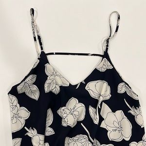 Everly Floral Dress in White and Black